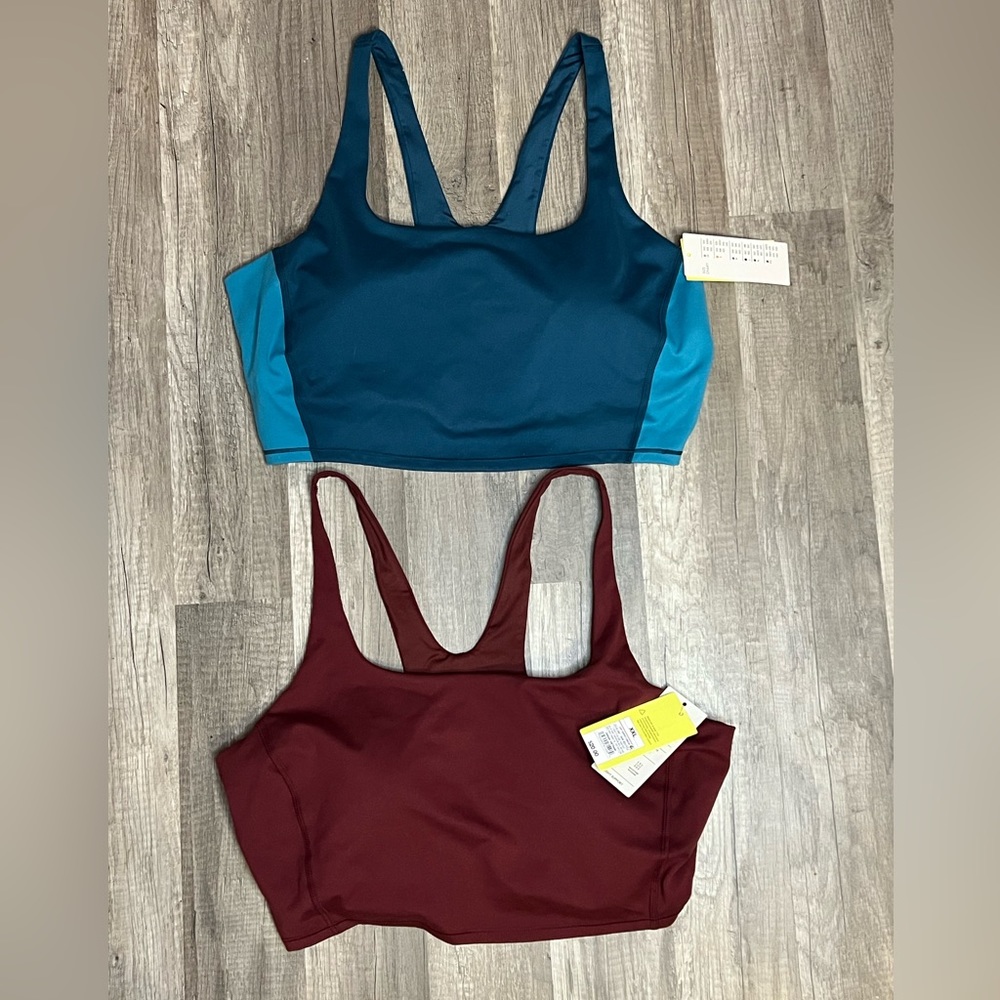 all in motion Teal & Maroon Sports Bras